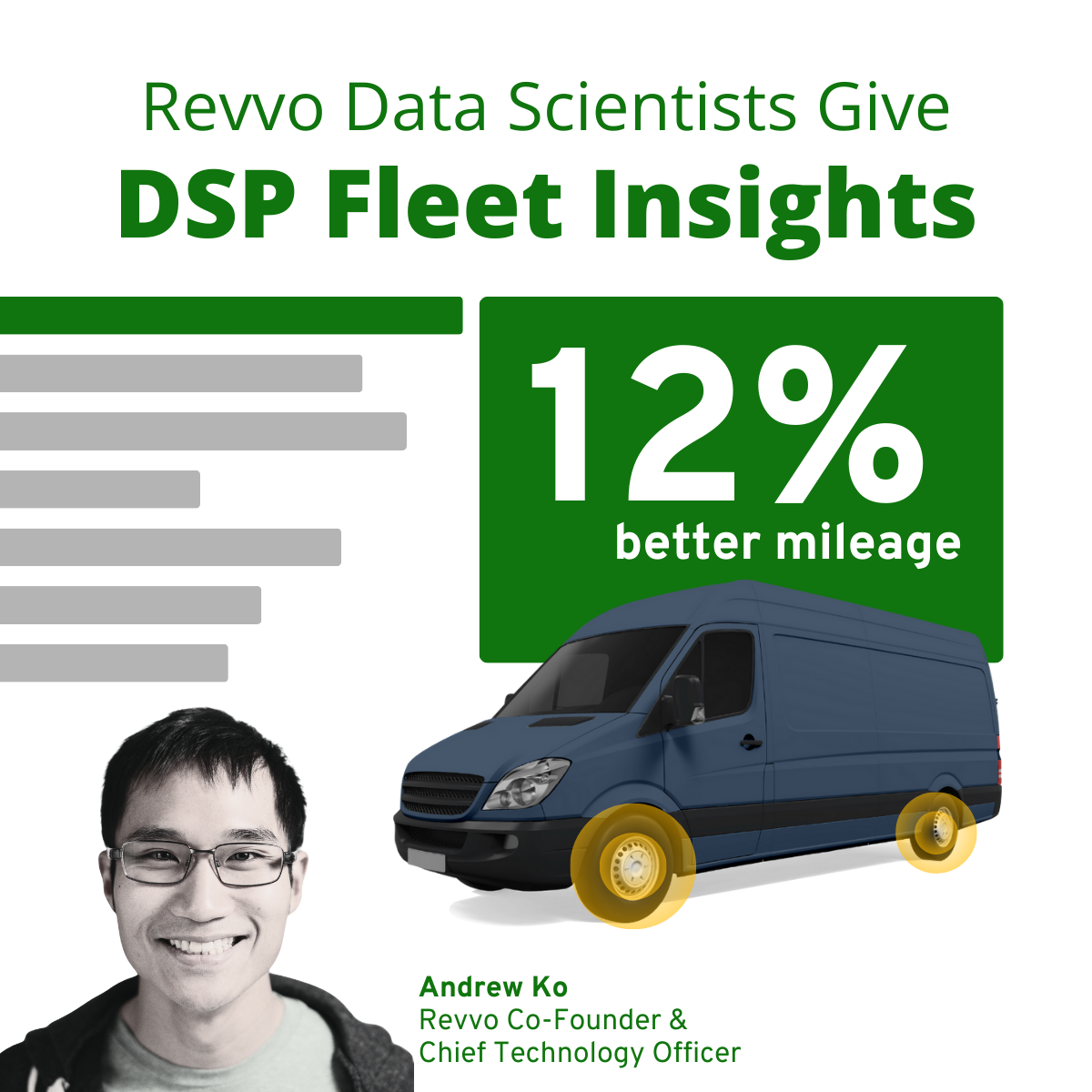 Infographic showing 12% mileage improvement by DSP Fleet Insights.